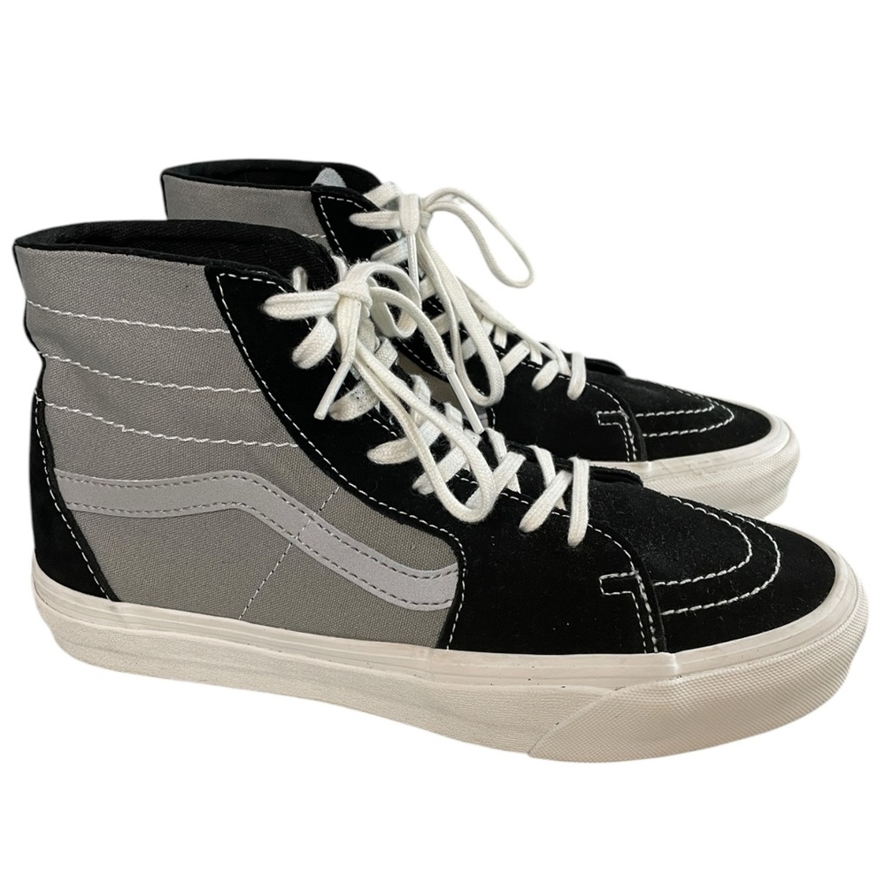 Vans Sk8-Hi Shoes Sneakers Gray Black Suede Mens Size 8 Womens Size 9.5 Unisex